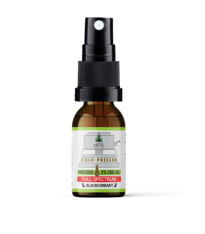 Full Spectrum Cold-Pressed 2% CBD Oil SPRAY - BLACKCURRANT Flavour - 10ml