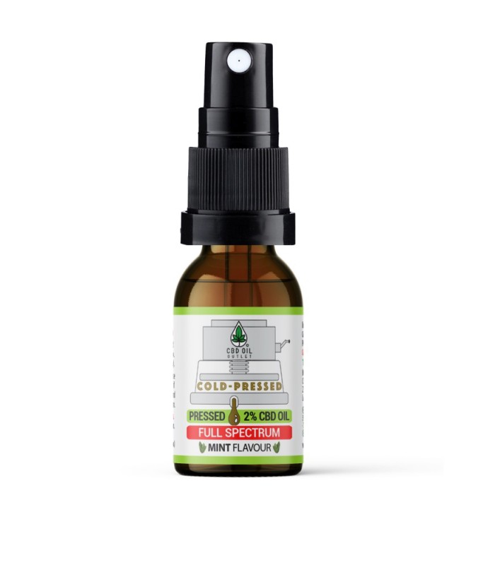 Full Spectrum Cold-Pressed 2% CBD Oil SPRAY - MINT Flavour - 10ml