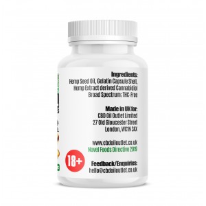 Broad Spectrum CBD Gel capsules - 25mg EACH - Tub of 30